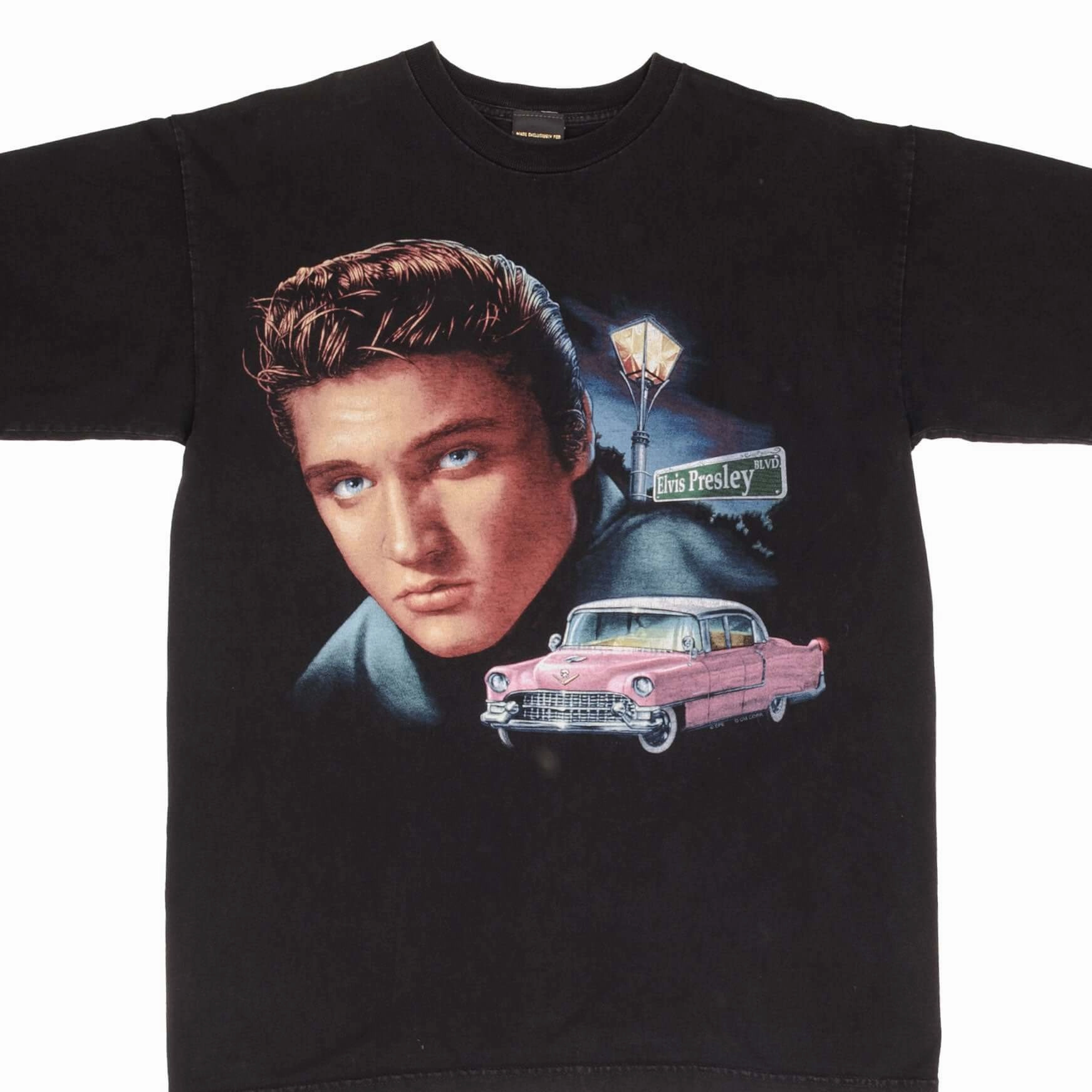 VINTAGE ELVIS PRESLEY GRACELAND TEE SHIRT 1990S LARGE MADE IN USA Vibrant Colors