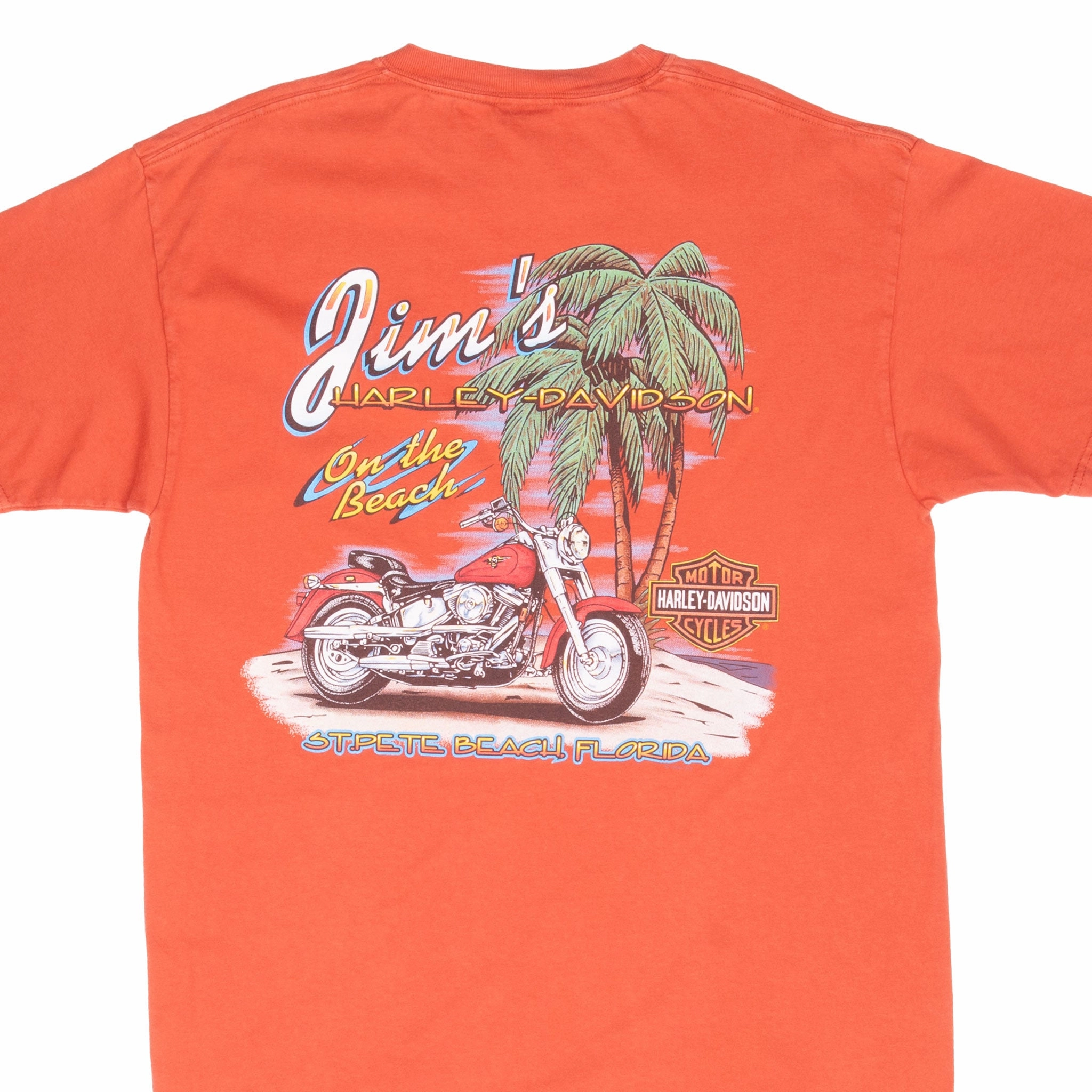 VINTAGE HARLEY DAVIDSON ST PETE FLORIDA 2008 TEE SHIRT LARGE MADE IN USA Stretchable Knit