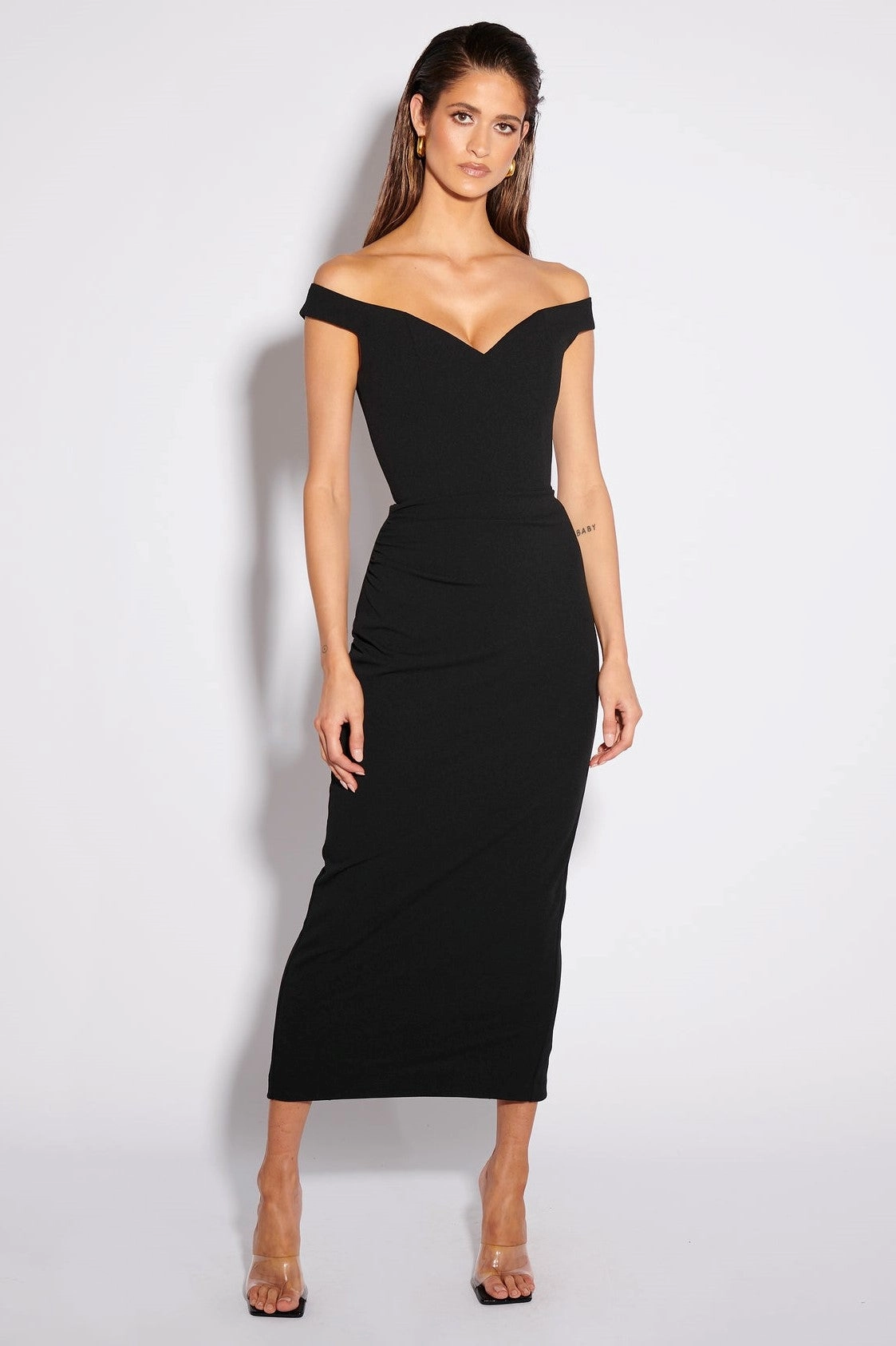Aami Midi Dress - Black Chill Piece Hidden Pocket