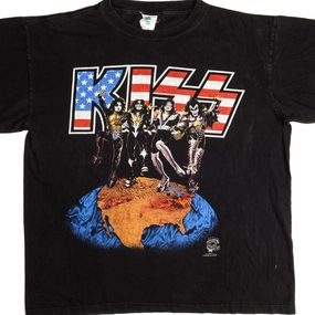 VINTAGE KISS ALIVE WORLDWIDE WORLD TOUR 1996 TEE SHIRT SIZE XL Ribbed Neckline EasyCareFabric