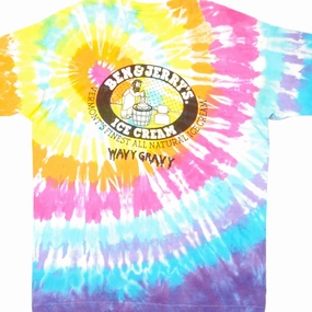 FlexibleKnit Cozy Comfort Fit VINTAGE TIE DYE BEN & JERRY'S TEE SHIRT SIZE XL 1990s