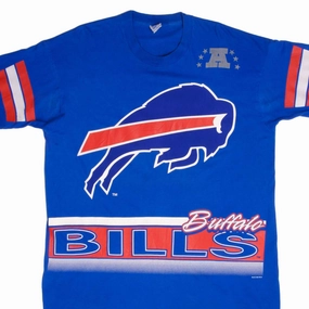 VINTAGE ALL OVER PRINT NFL BUFFALO BILLS TEE SHIRT 1994 SIZE XL MADE IN USA Holiday Wear Embroidered
