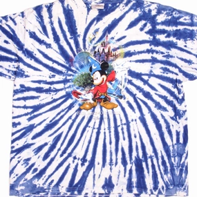 Cotton Blend VINTAGE TIE DYE WALT DISNEY WORLD MICKEY TEE SHIRT SIZE 2XL