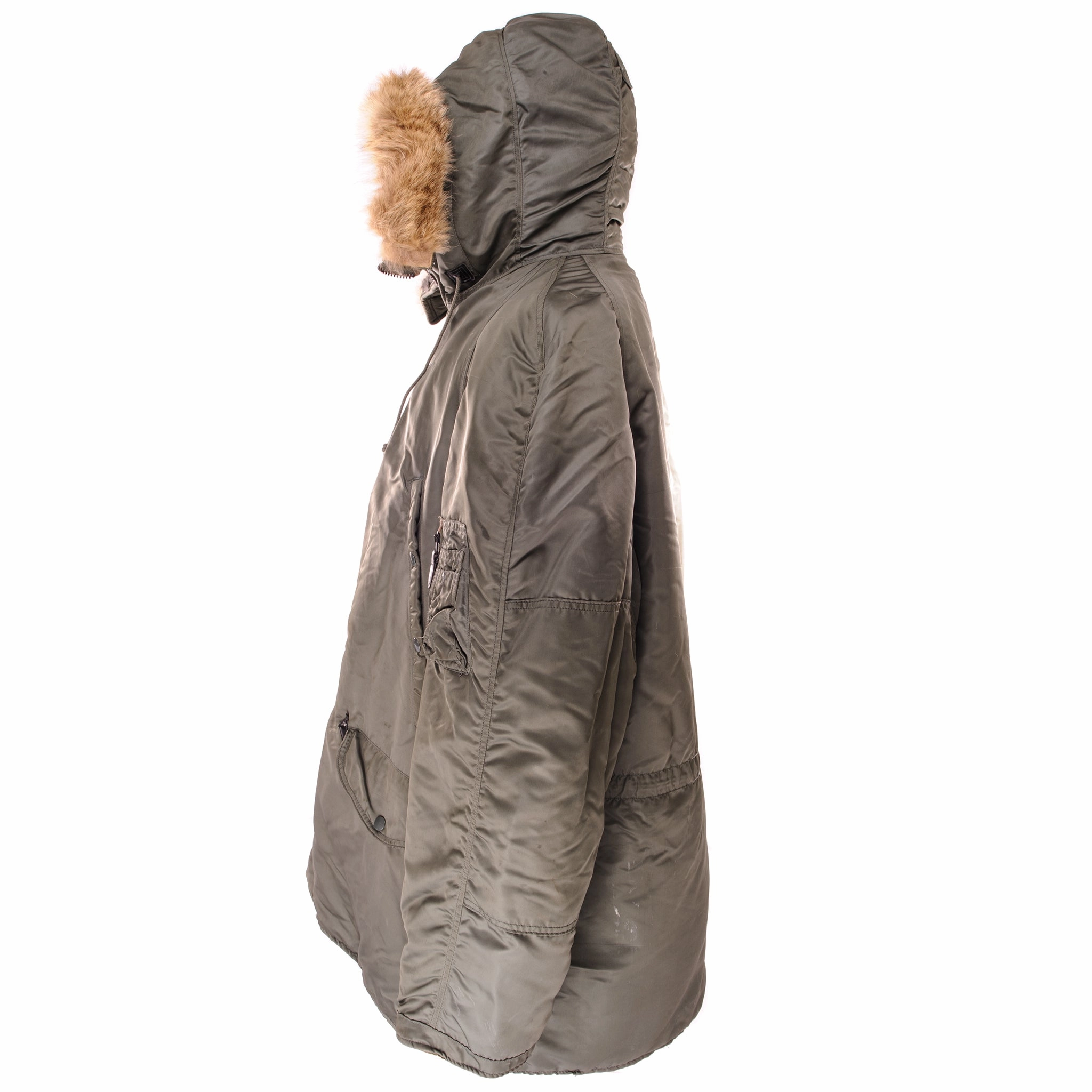 VINTAGE USAF N-3B N3B FLIGHT PARKA 1964 VIETNAM WAR SIZE XL Quick Release Fasteners Seamless Welded Construction