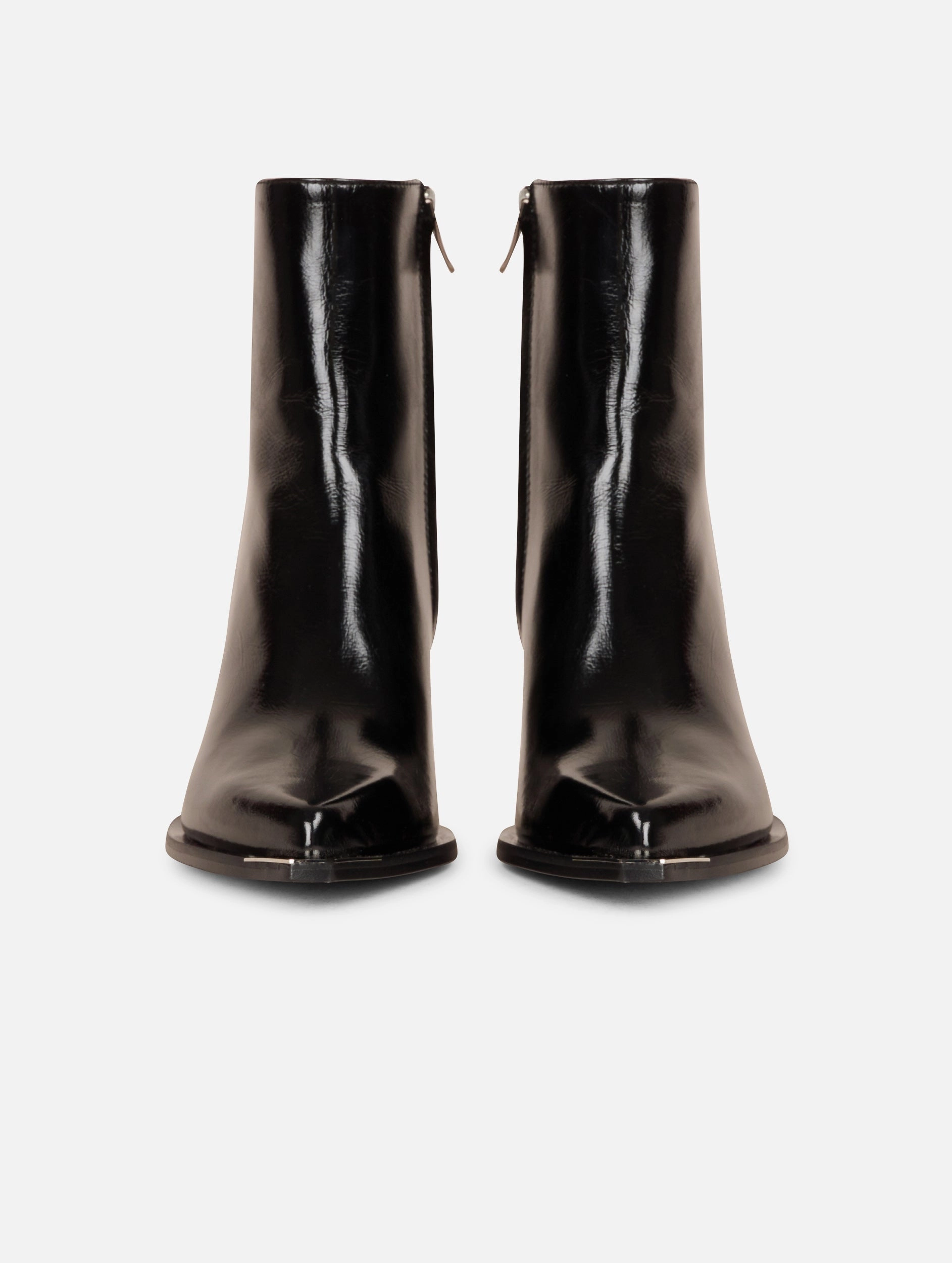 Breathable Cold Climate Shock Absorbing Weather Resistant User Boots en cuir verni noir