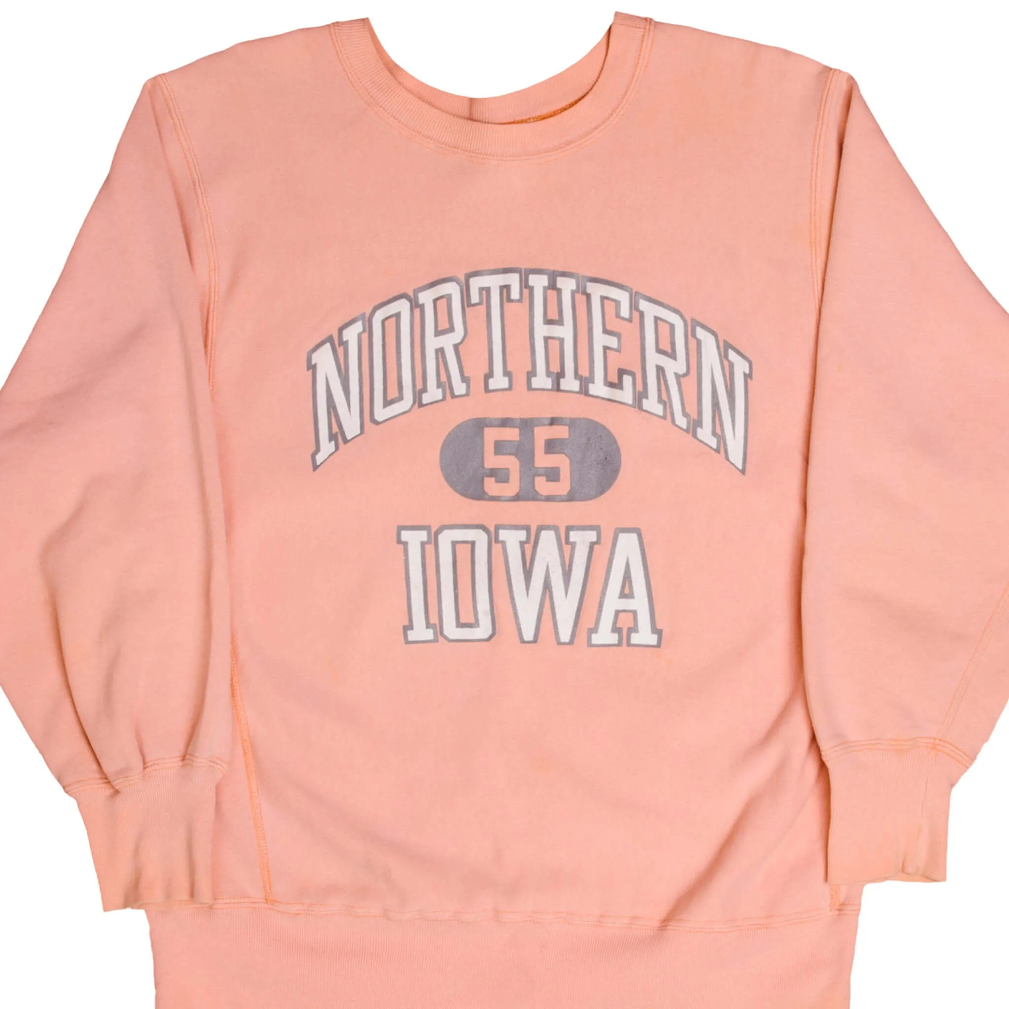 VINTAGE REVERSE WEAVE CHAMPION IOWA UNIVERSITY SWEATSHIRT 1980S LARGE MADE USA appropriate for winter