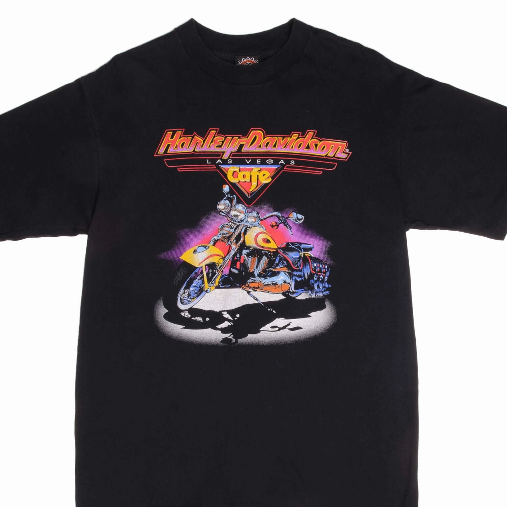 VINTAGE HARLEY DAVIDSON CAFE LAS VEGAS TEE SHIRT 1990S MEDIUM MADE USA Wrinkle Resistant Texture