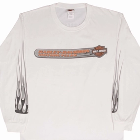Street Trendy VINTAGE HARLEY DAVIDSON LONG SLEEVES FLAME TEE SHIRT 2007 SIZE LARGE