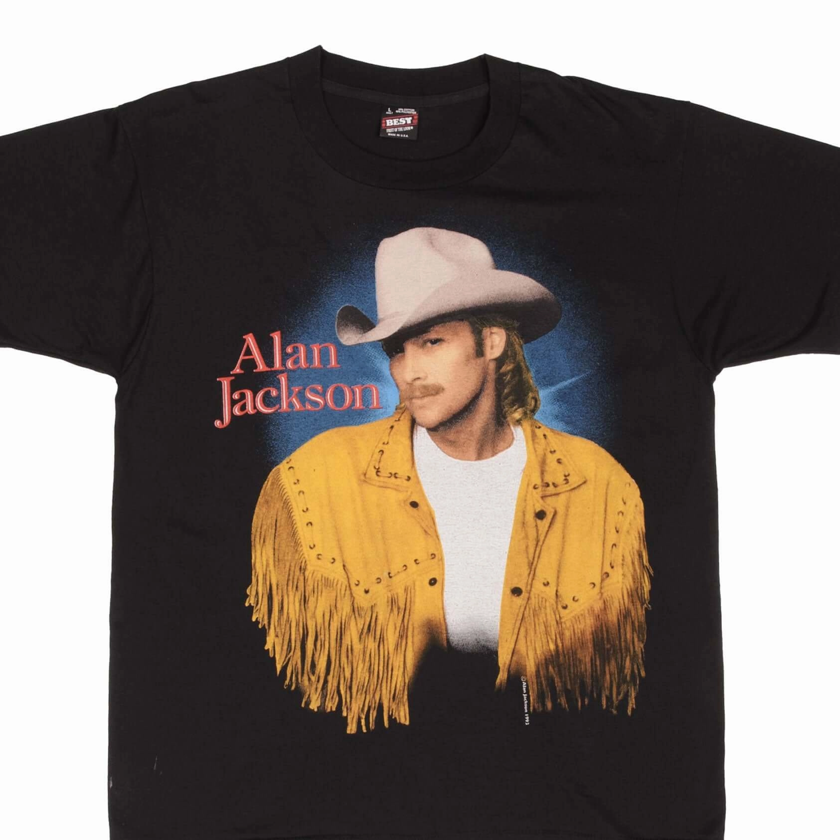 Neutral Color Plus size clothing VINTAGE ALAN JACKSON TEE SHIRT 1993 SIZE LARGE MADE IN USA