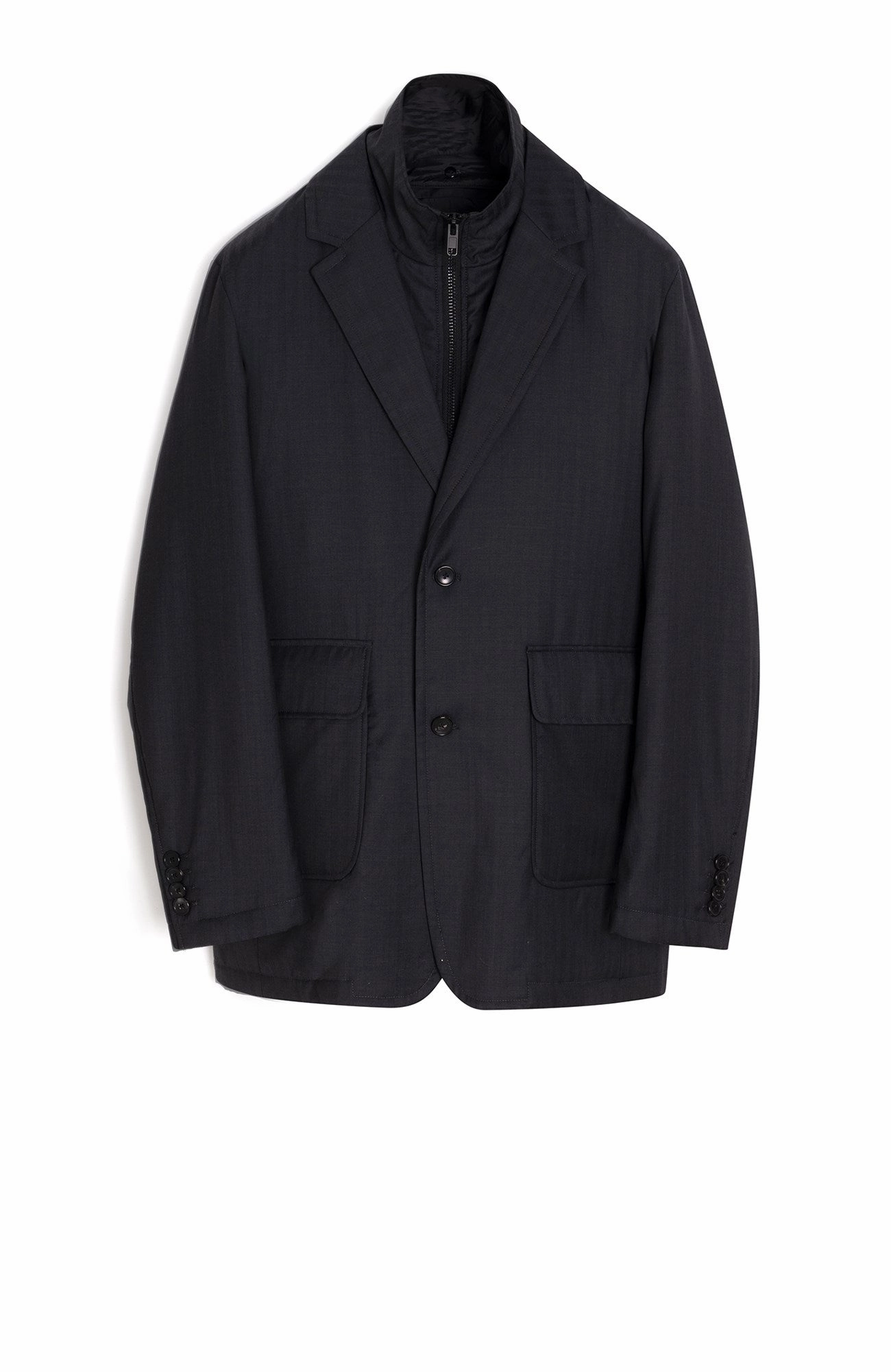 Thermo Regulating Bond Charcoal Herringbone Wool Jacket