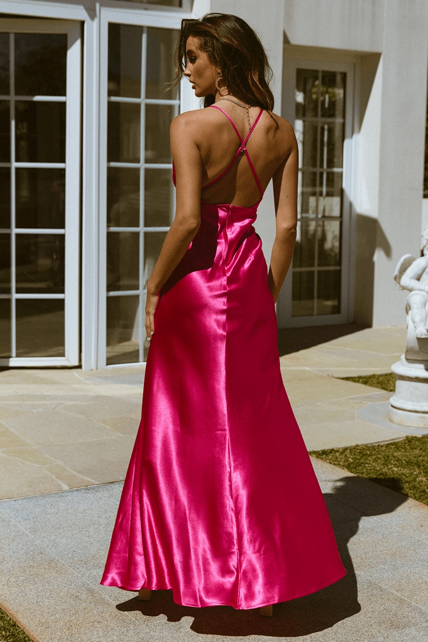 Casual Style Wear countryside Arina Maxi Dress - Fuchsia