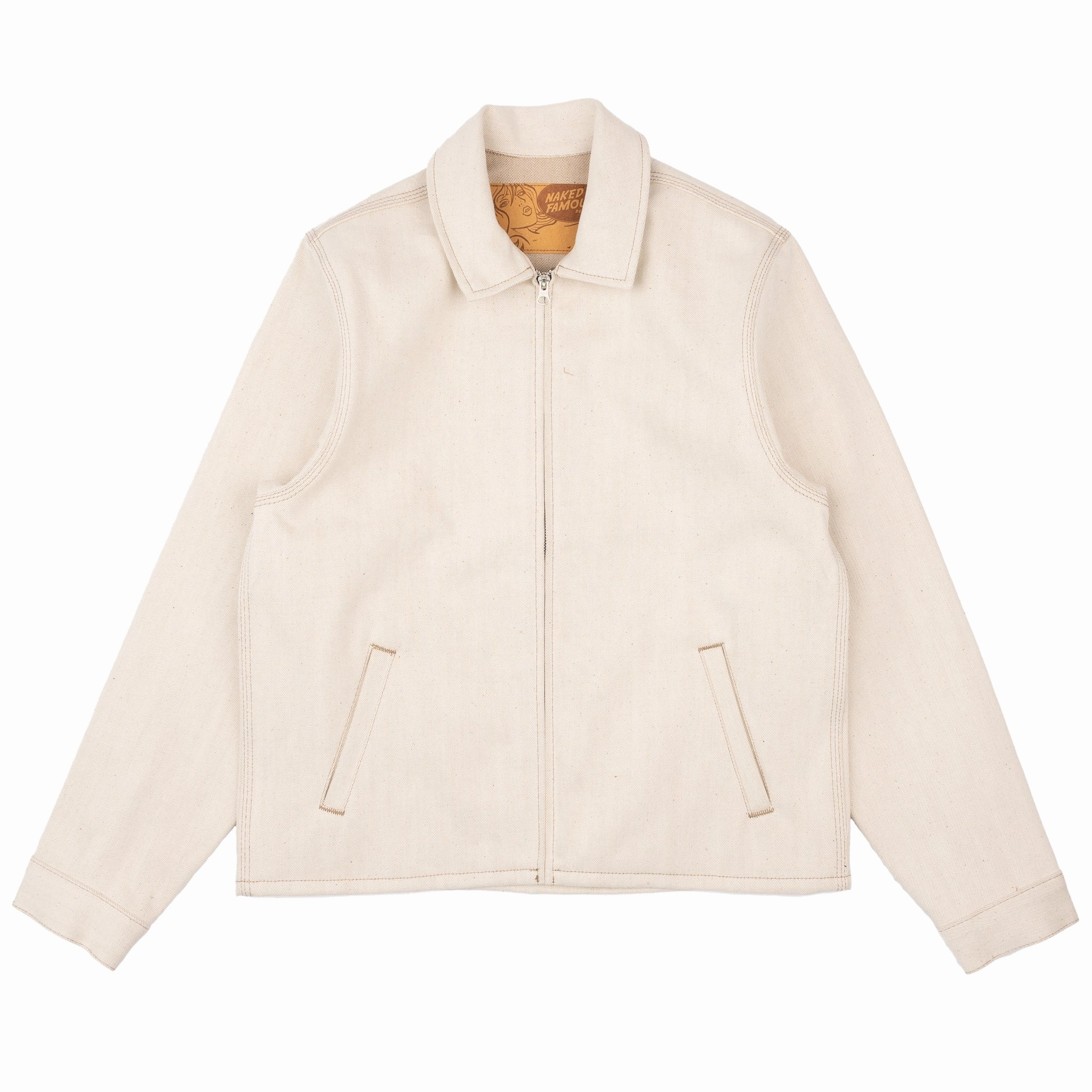 Zip Jacket - All Natural Ecru Foxfibre? Selvedge suitable for e commerce Communicate