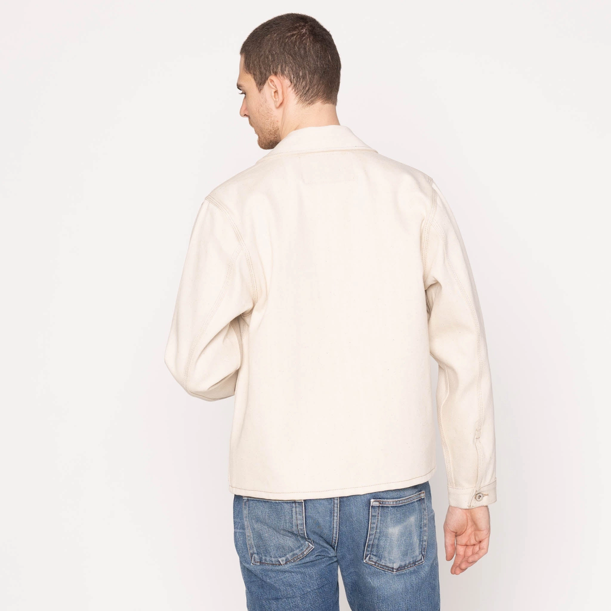 Zip Jacket - All Natural Ecru Foxfibre? Selvedge Weightless Construction DoubleReinforced Zipper