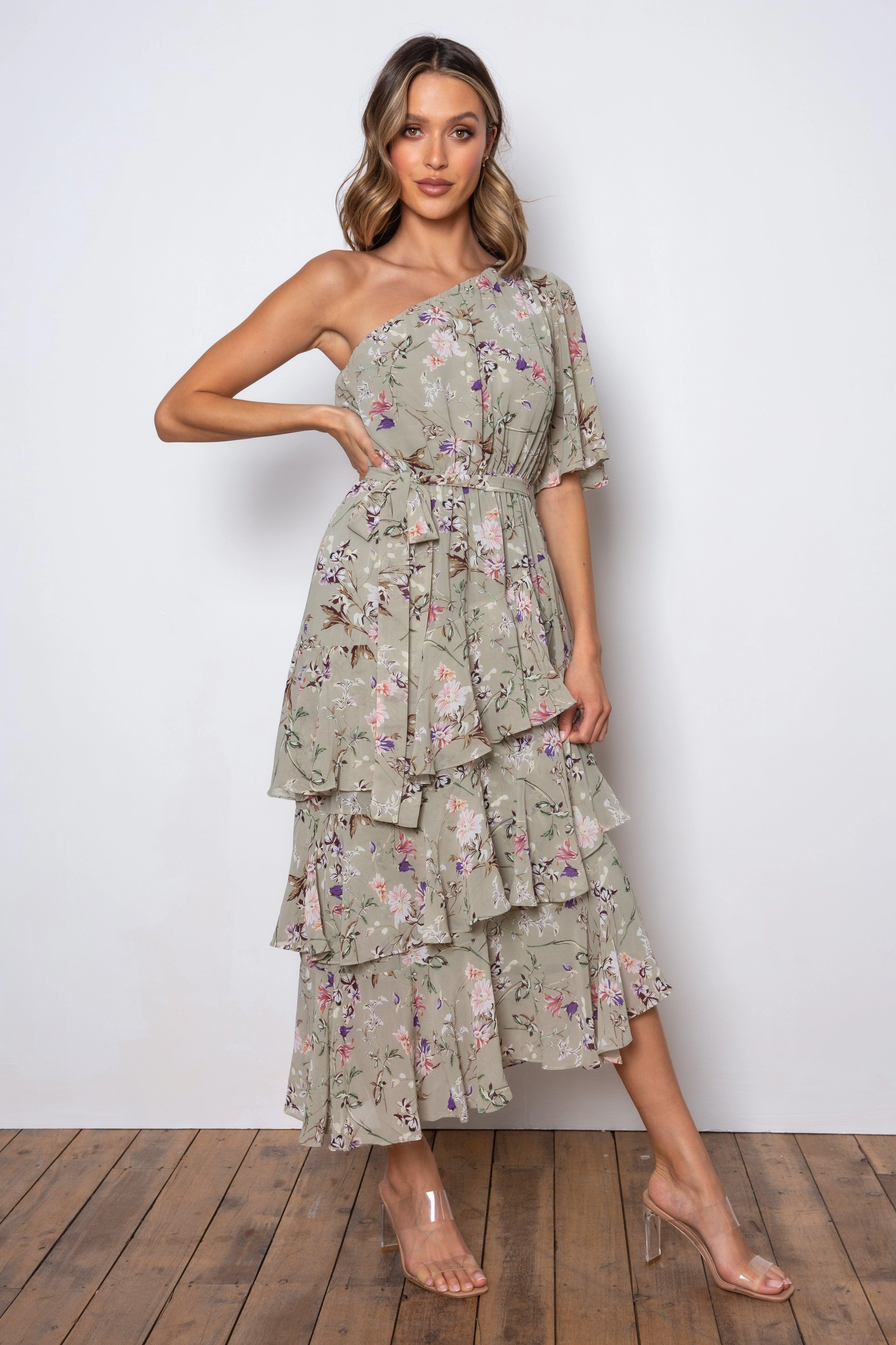 Atlantis Maxi Dress - Sage Relax Line Layered Style