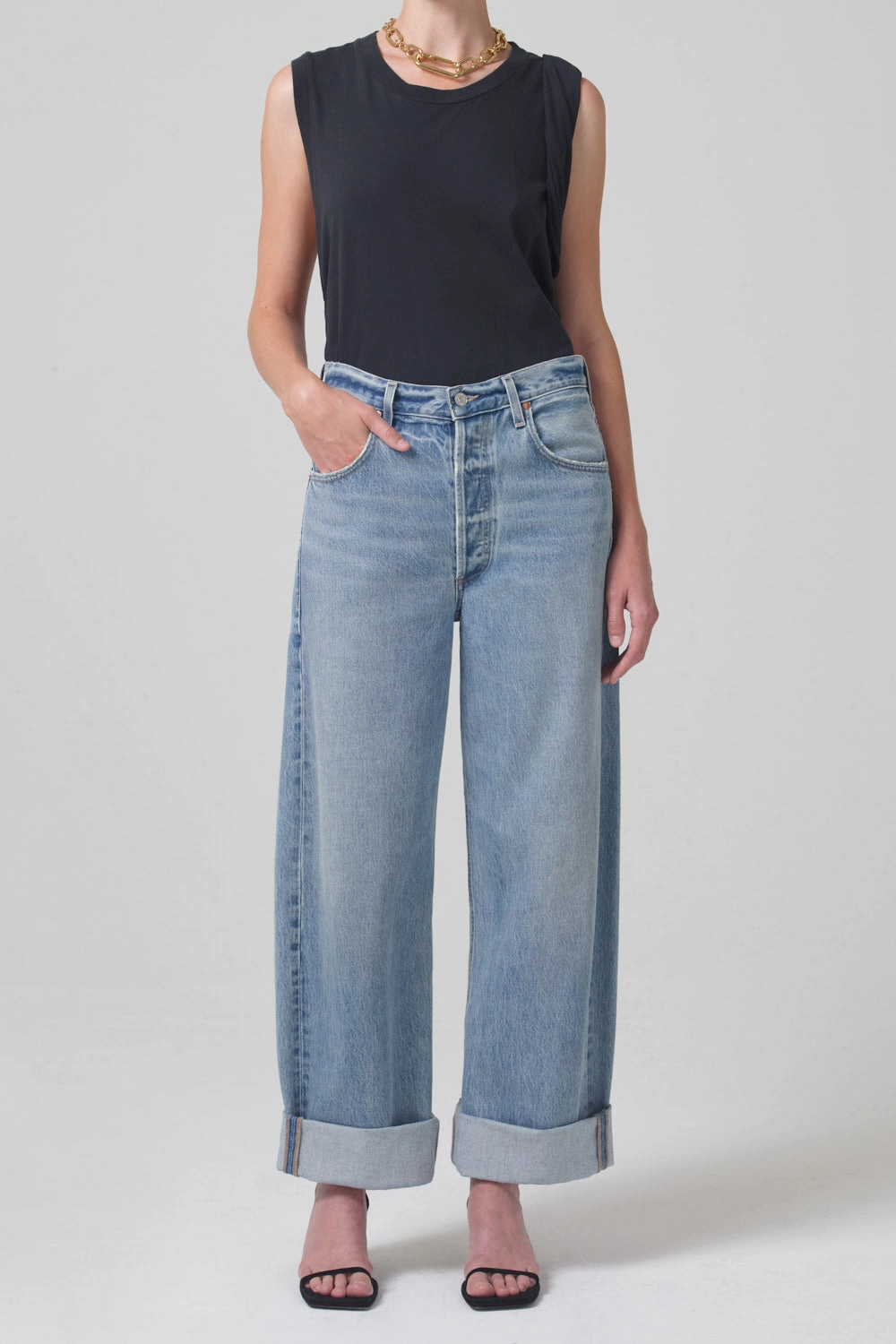 Ayla Baggy Cuffed Crop Effortless Waist