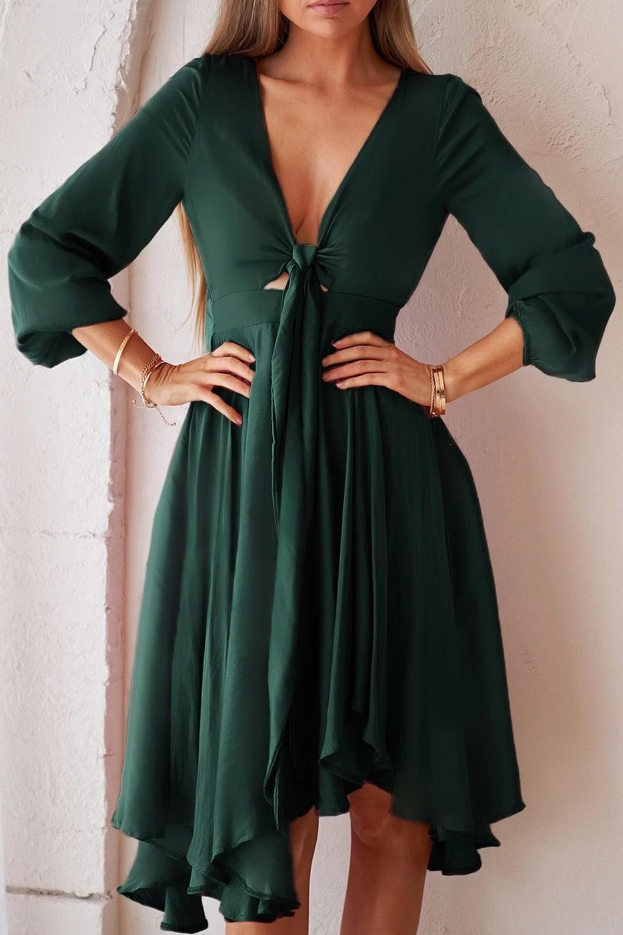 Balance Dress - Emerald Green Stylish party wear Stylish Appeal