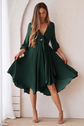 Street Elegance Gender Inclusive Balance Dress - Emerald Green