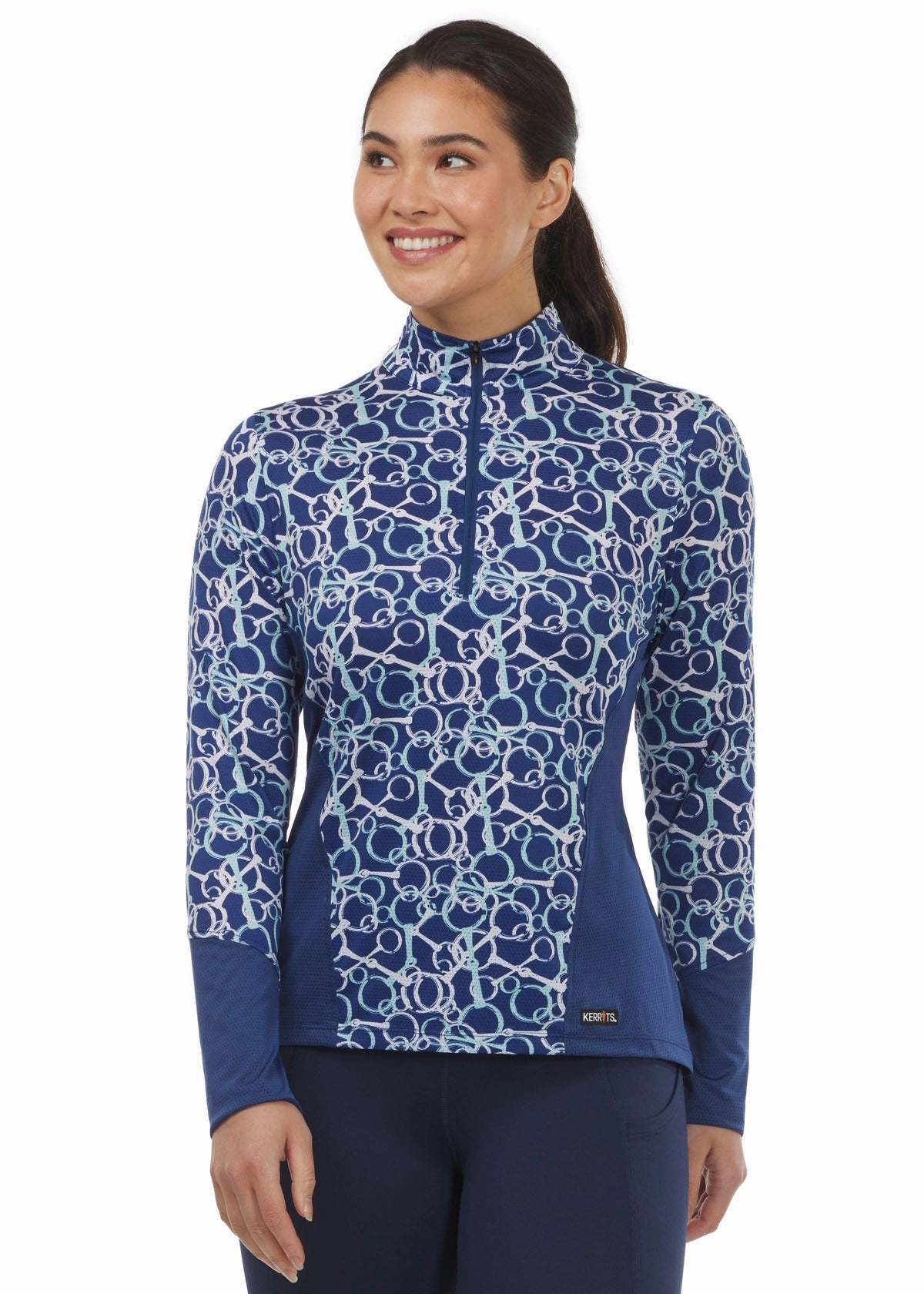Balance Ice Fil? Long Sleeve Riding Shirt Timeless Piece Bold Pattern