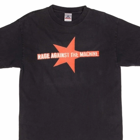 VINTAGE RAGE AGAINST THE MACHINE ROCK THE BELLS 2007 TEE SHIRT SIZE MEDIUM Ruffled edges AdvancedMoistureManagement