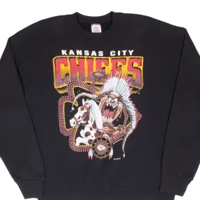 VINTAGE NFL KANSAS CITY CHIEFS LOONEY TUNES 1993 SWEATSHIRT XL MADE IN USA Lounge Fit All-Weather Wear