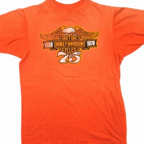 VINTAGE HARLEY DAVIDSON 75TH ANNIVERSARY TEE SHIRT 1978 SIZE MEDIUM MADE IN USA Cozy And Warm