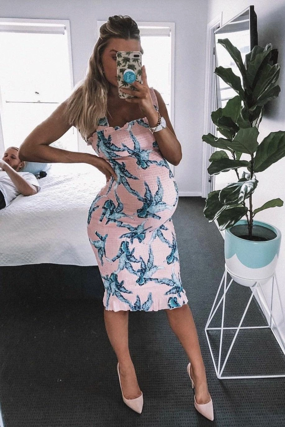 Tina Dress - Pink Print Breathable Material