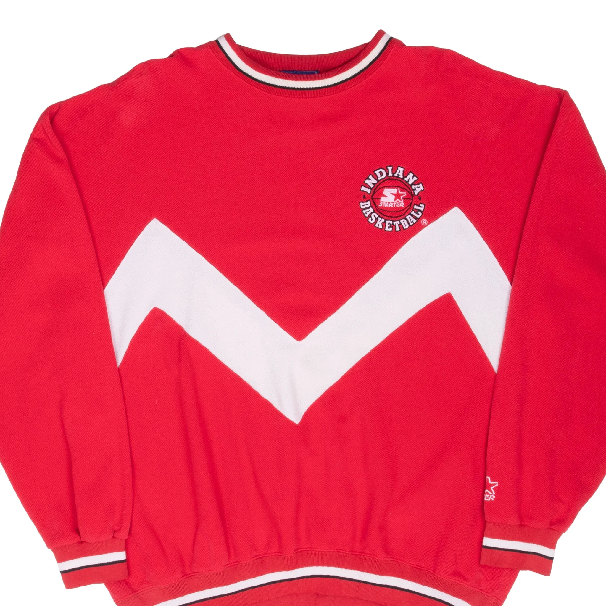 VINTAGE NCAA INDIANA BASKETBALL EMBROIDERED STARTER SWEATSHIRT 1990S XL Suede family wear