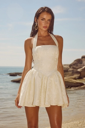 Sabina Mini Dress - Ivory Functional Fit Premium Look