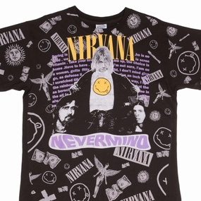Anti-pilling BOOTLEG ALL OVER PRINT TEE SHIRT NIRVANA NEVERMIND KURT COBAIN XL SINGLE STITCH