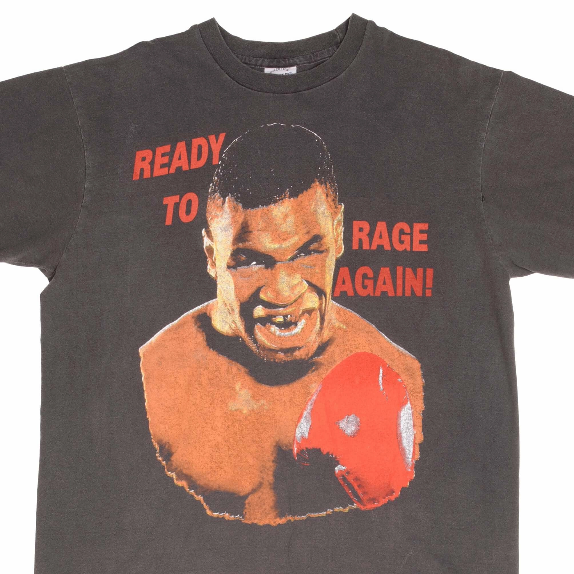 Kids clothing Soft Cotton Feel BOOTLEG BOXING TEE SHIRT MIKE TYSON READY TO RAGE AGAIN SIZE XL SINGLE STITCH