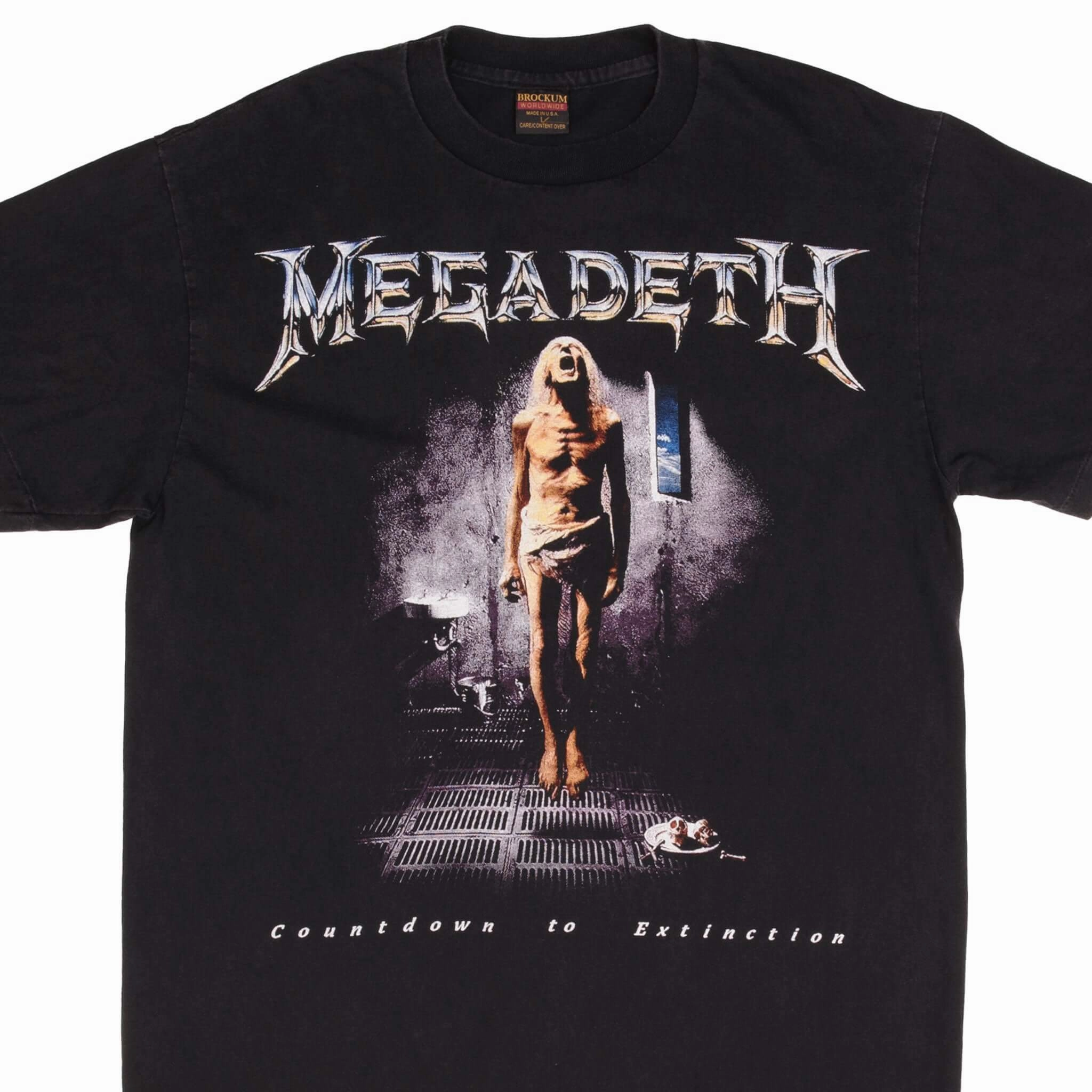 Basic Piece stain resistant coating BOOTLEG MEGADETH COUNTDOWN TO EXTINCTION TEE SHIRT SIZE XL MADE IN USA