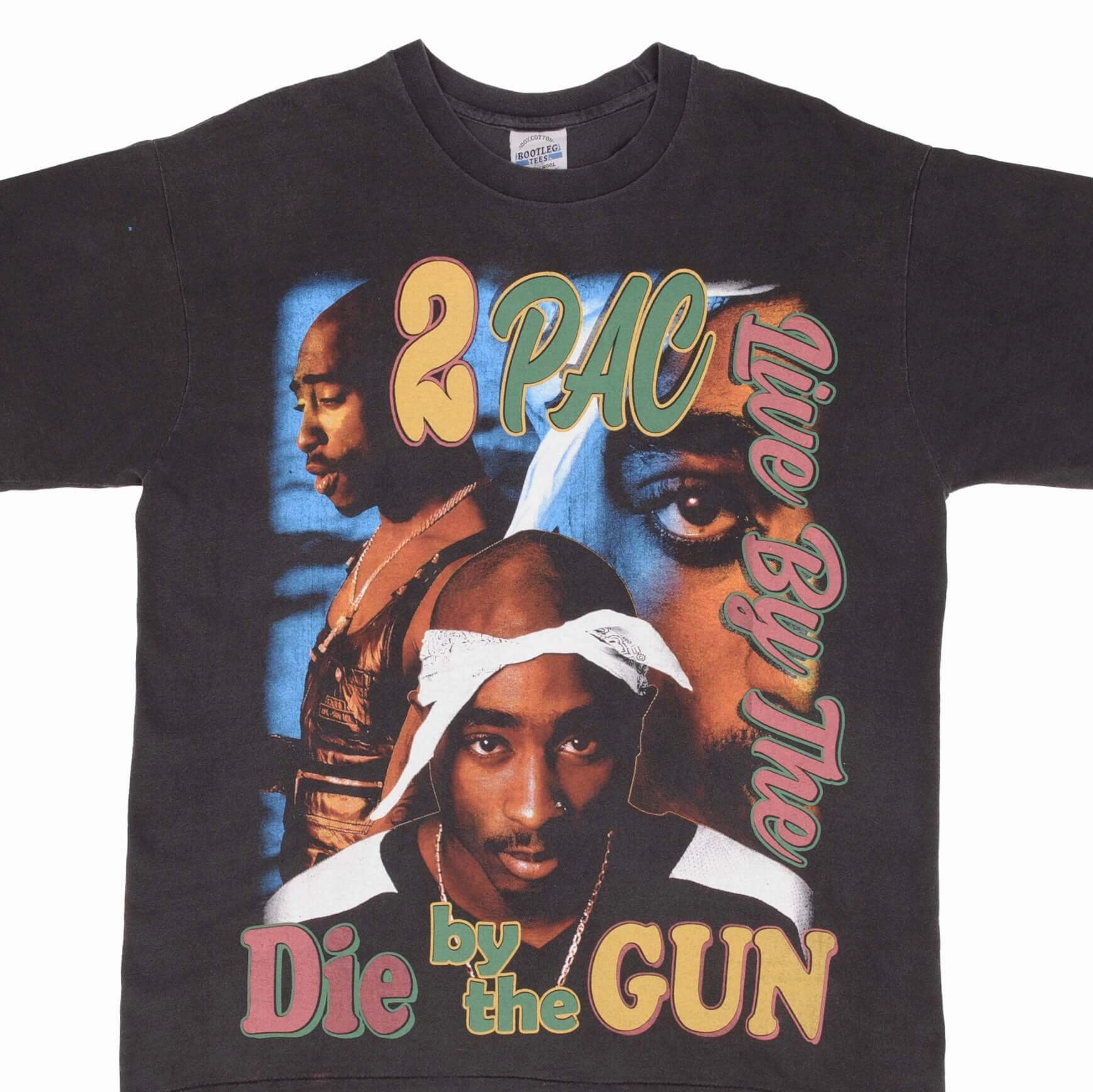 Comfortable Design BOOTLEG RAP TEE SHIRT 2PAC TUPAC LIVE DIE BYTHE GUN SIZE XL SINGLE STITCH