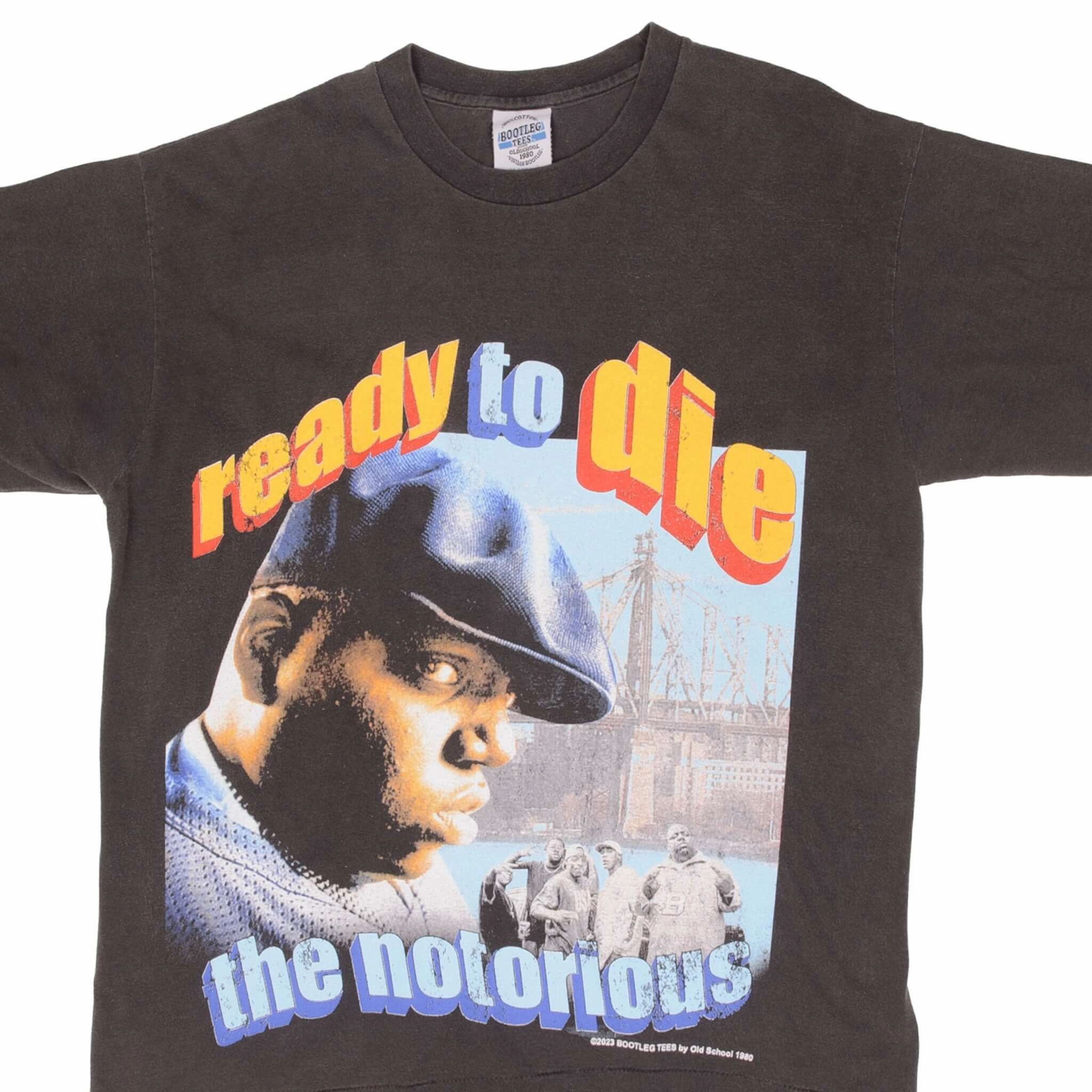 BOOTLEG RAP TEE SHIRT THE NOTORIOUS BIG READY TO DIE SIZE XL SINGLE STITCH Water Based Ink