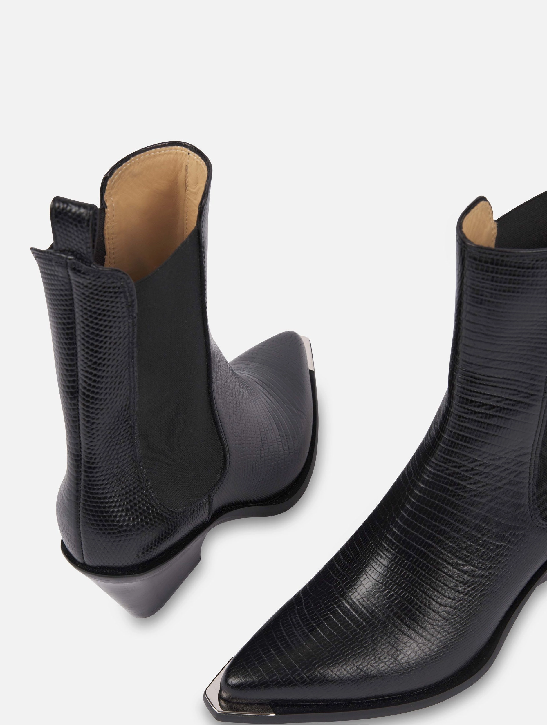 boots ??lastiqu??es en l??zard noir Grippy Outsole Backcountry Camper Long distance