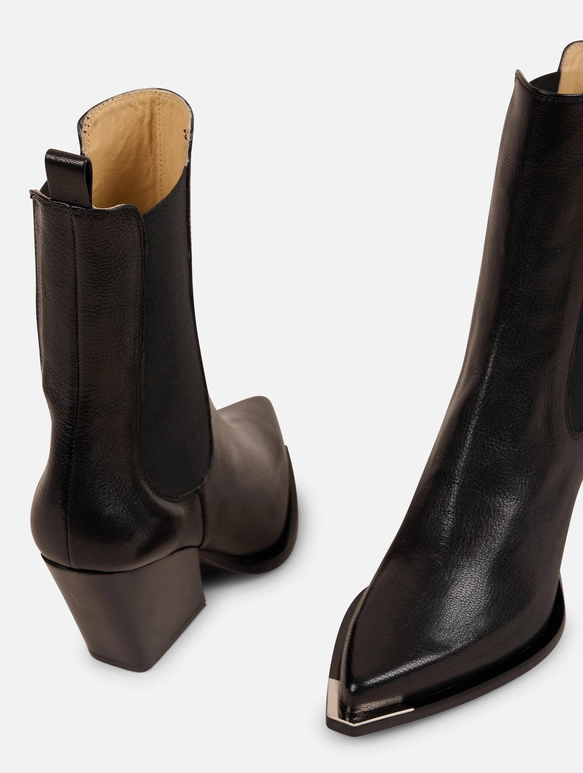 Lightweight Frame Boots ??lastiqu??s en cuir noir