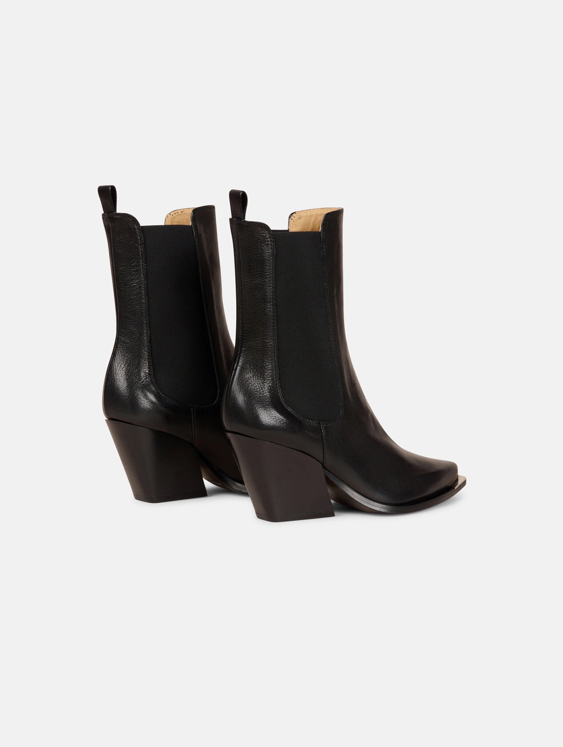 Boots ??lastiqu??s en cuir noir Light Step