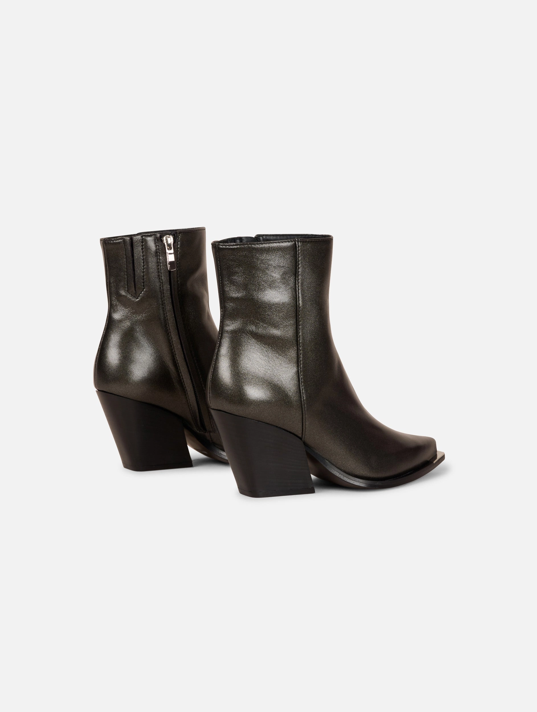 Crisp Lines Boots en cuir m??tallis??
