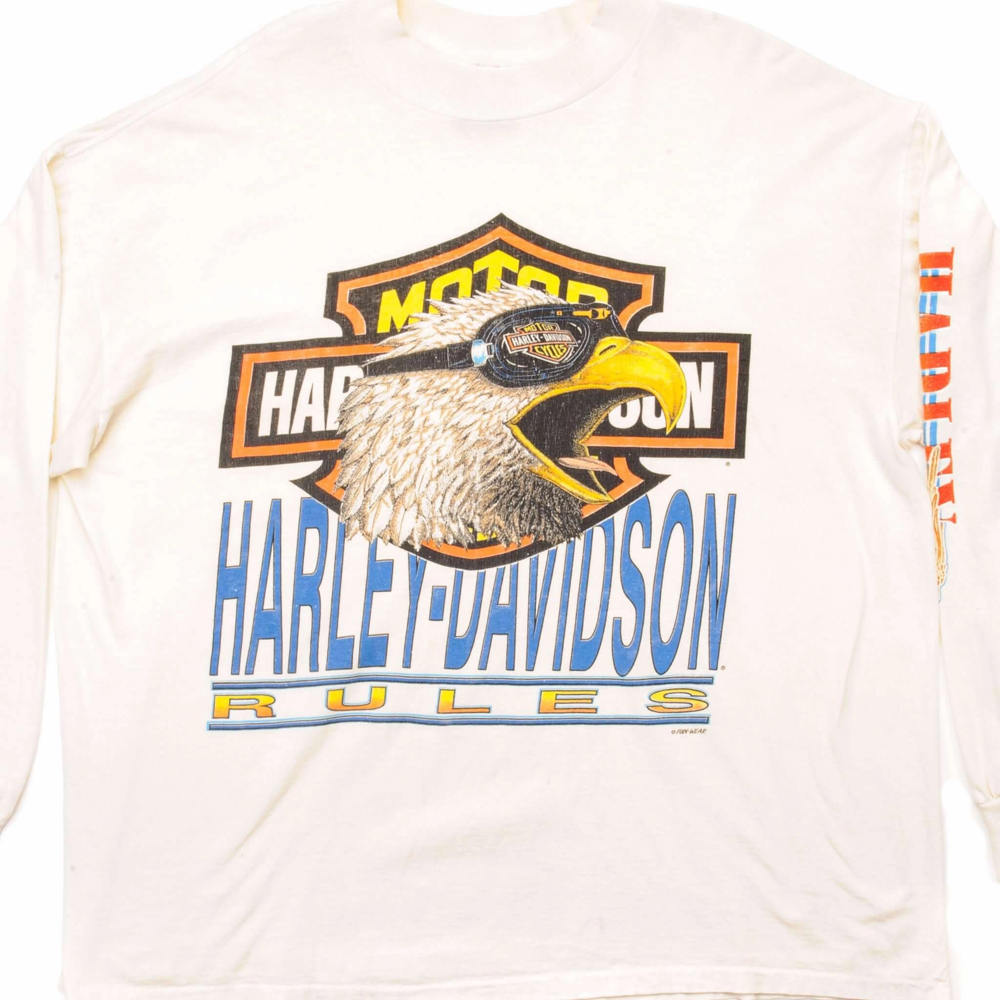 VINTAGE HARLEY DAVIDSON LONG SLEEVES TEE SHIRT SIZE XL MADE IN USA Chic Casual Wear
