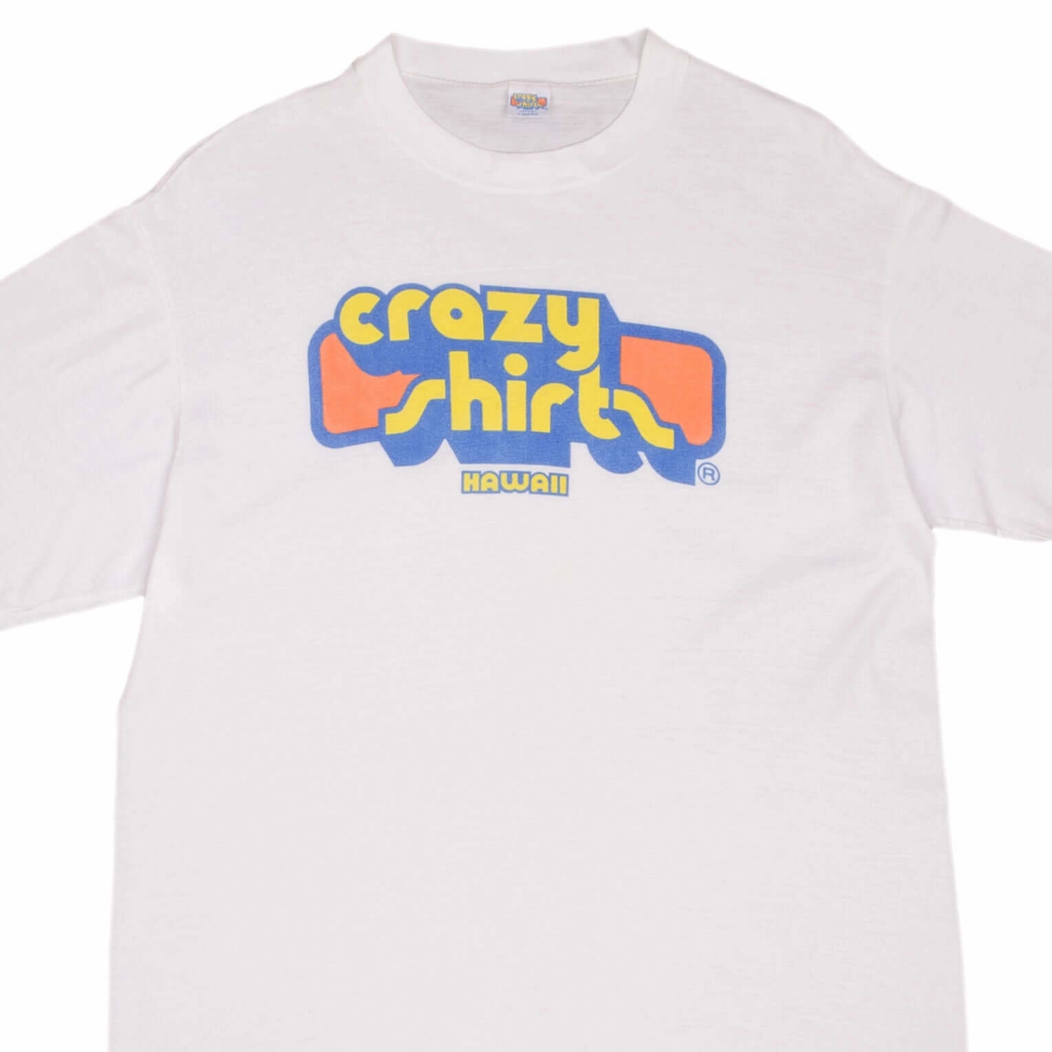 VINTAGE CRAZY SHIRT HAWAII TEE SHIRT 1990S SIZE LARGE MADE IN USA FadeResistantPrint Foam Print Detail