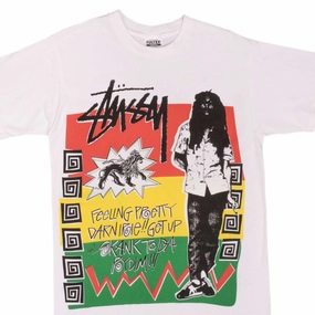 BOOTLEG TEE SHIRT STUSSY BOB MARLEY SIZE MEDIUM SINGLE STITCH Sport Wear Roomy Waist