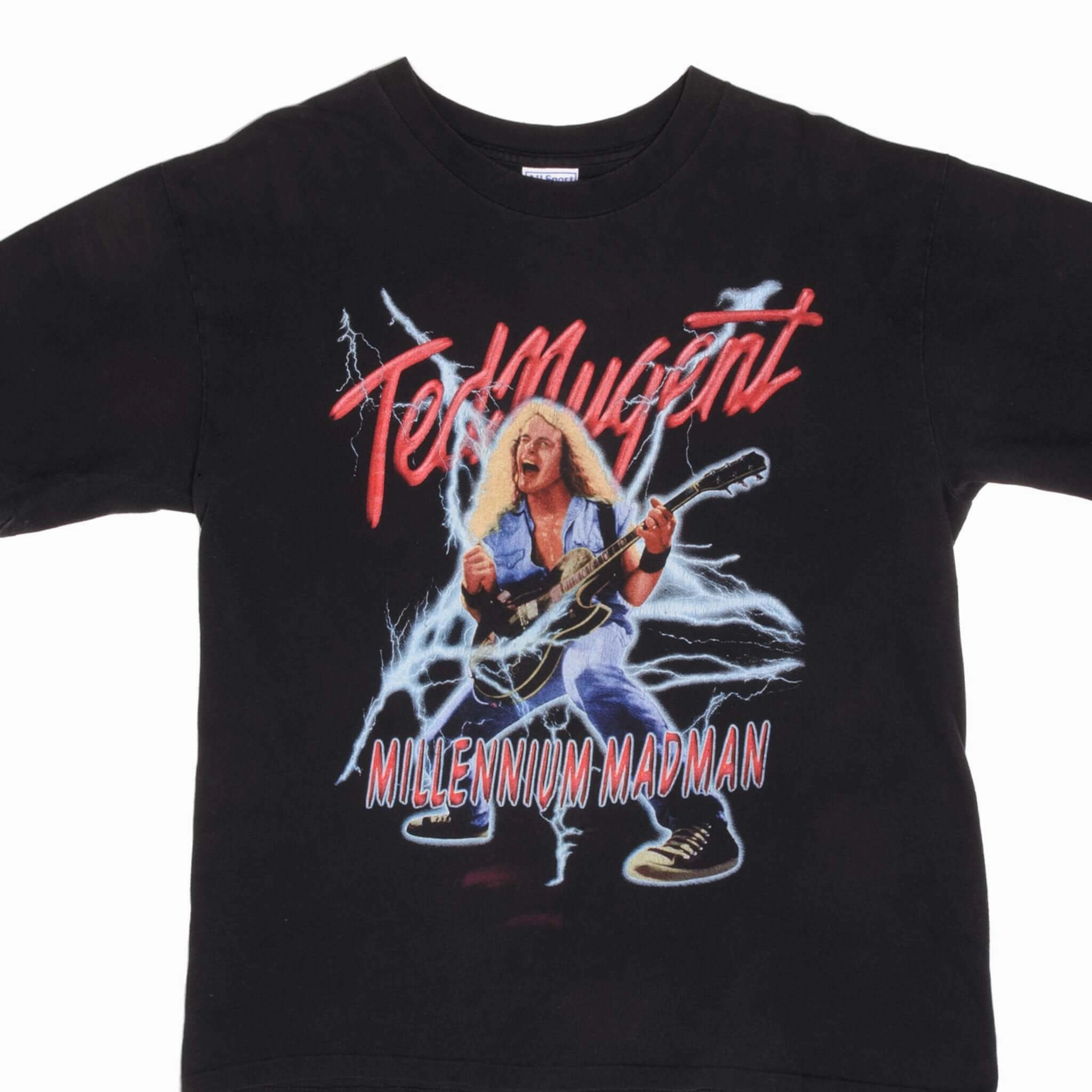 Heathered Texture Timeless Fit VINTAGE TED NUGENT MILLENIUM MADMAN TEE SHIRT 1990S SIZE LARGE