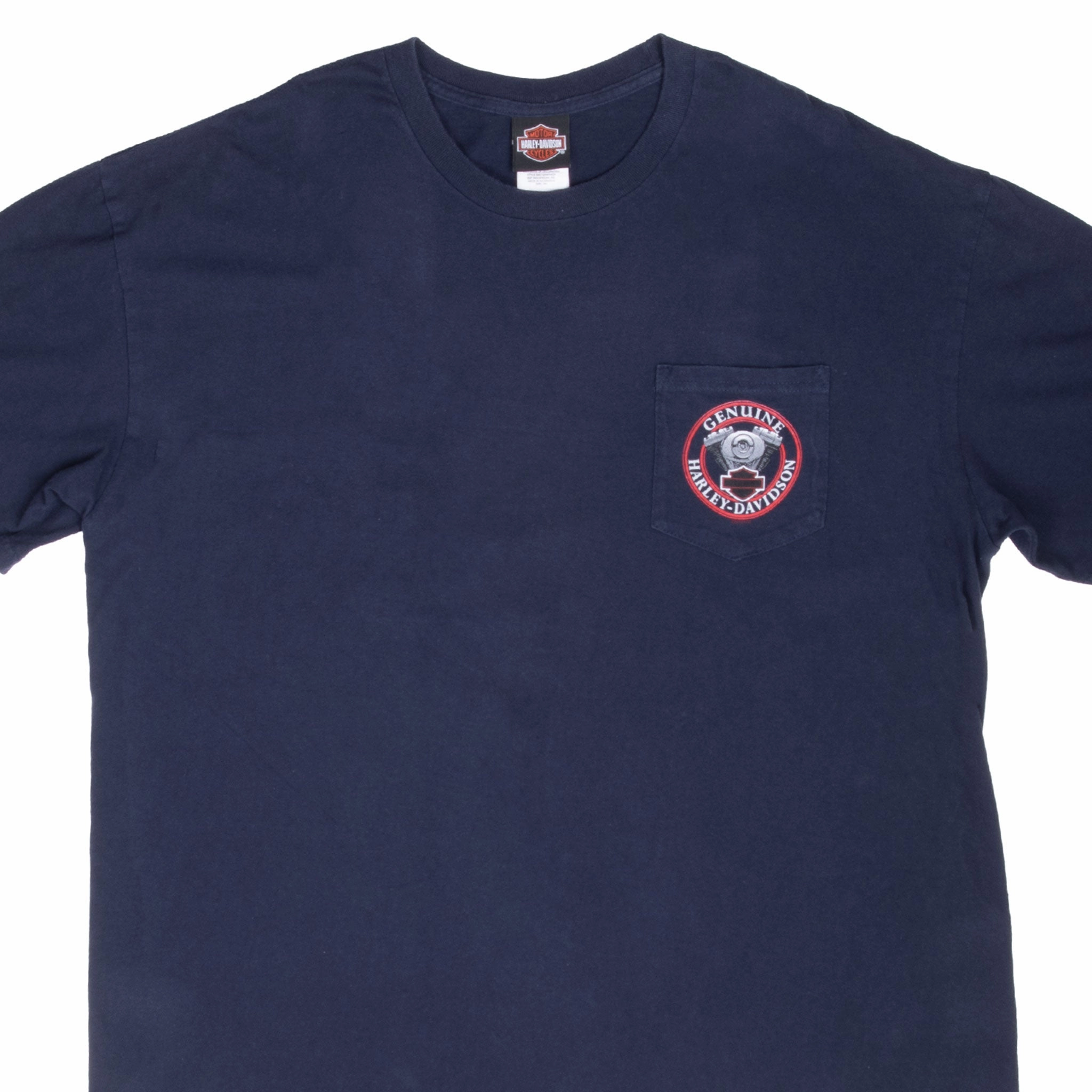 VINTAGE HARLEY DAVIDSON CASPER WYOMING POCKET TEE SHIRT 2XL casual top GarmentDyedTexture