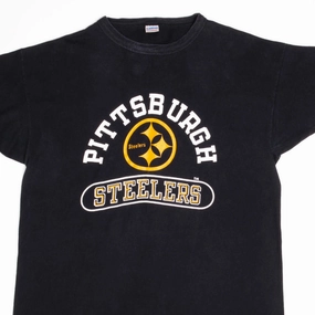 Cozy Design Fit VINTAGE NFL PITTSBURGH STEELERS CHAMPION TEE SHIRT 1980S LARGE MADE IN USA