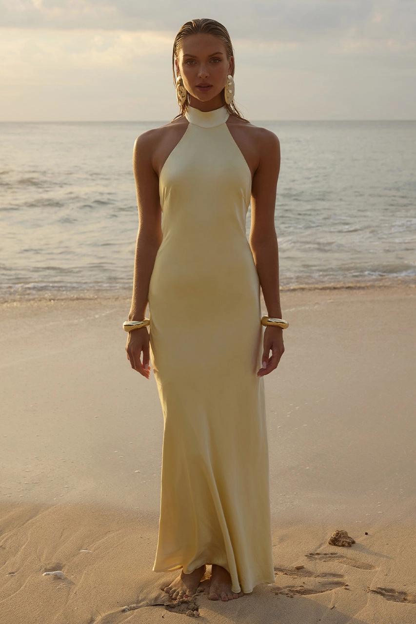 Clear Blush Brigitte Maxi Dress - Lemon
