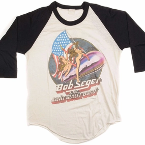 Lightweight Material VINTAGE ORIGINAL BOB SEGER & THE SILVER BULLET BAND RAGLAN TEE SHIRT 1983 SIZE MEDIUM
