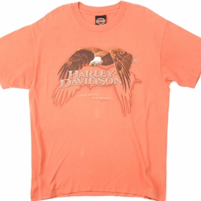 VINTAGE HARLEY DAVIDSON TEE SHIRT 1996 SIZE LARGE MADE IN USA harmonious ReinforcedNeckline