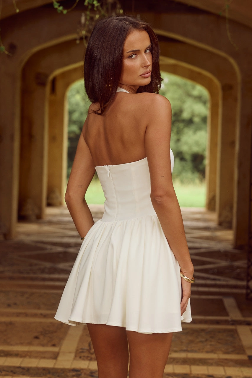 Carmen Mini Dress - White Soft Fit Wear Timeless Appeal
