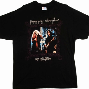 Breathable mesh lining VINTAGE JIMMY PAGE AND ROBERT PLANT NO QUARTER WORLD TOUR 1995 TEE SHIRT SIZE XL