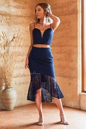 Minimalist fit-and-flare Caryn Set - Navy (Final Sale)