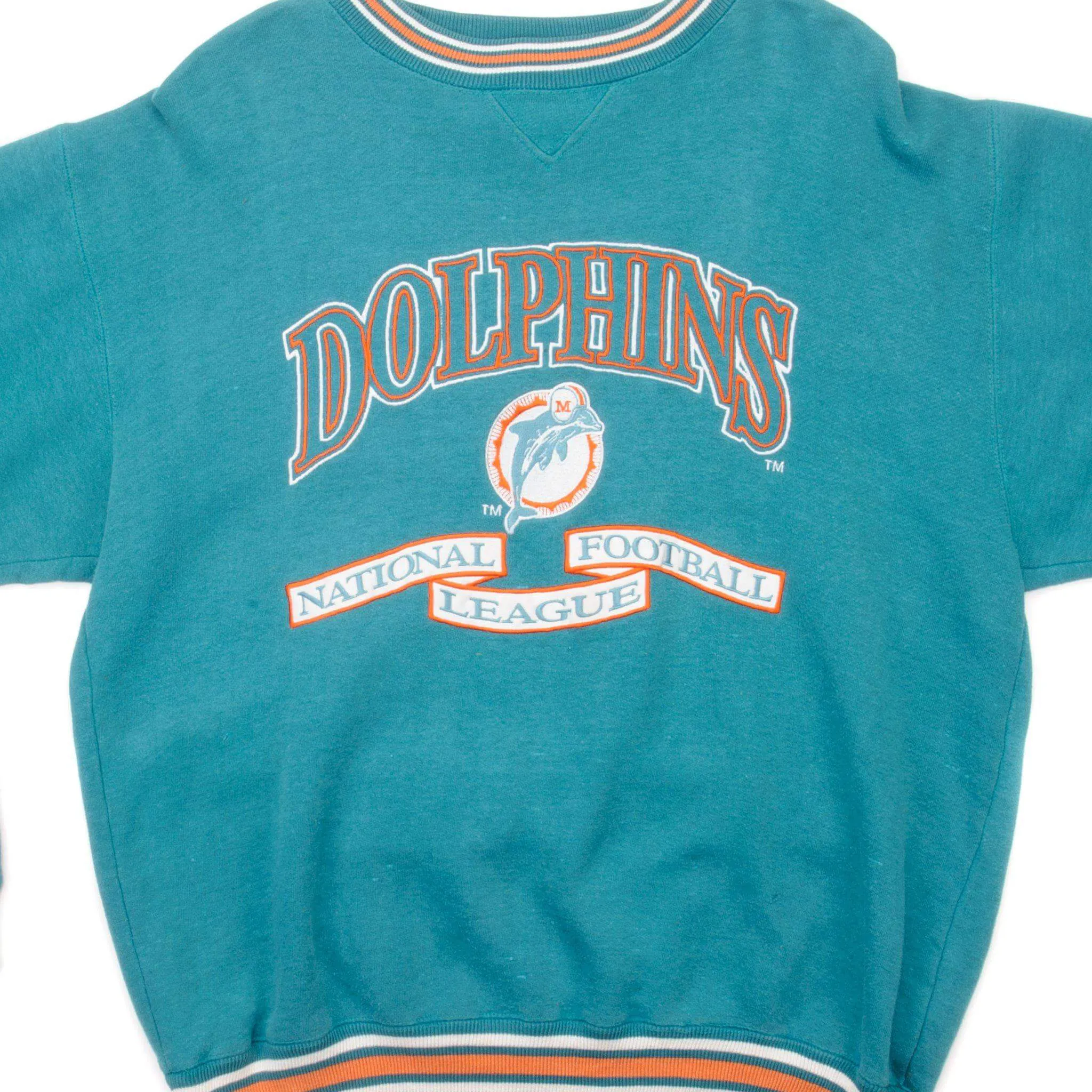 Contrast Stitching VINTAGE NFL MIAMI DOLPHINS SWEATSHIRT SIZE LARGE